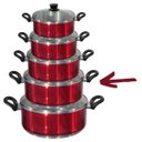 Ver imagem 3 de Caçarola Premium vermelho c/ Virola N.22 Tampa Vidro 3,3 Lts