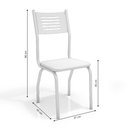 Ver imagem 4 de Kit Conjunto Mesa Redonda 4 Cadeiras 95 X 95 Cm Sala de Jantar Cozinha Vidro Metal Cromado Branco