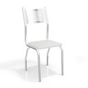 Ver imagem 2 de Kit Conjunto Mesa Redonda 4 Cadeiras 95 X 95 Cm Sala de Jantar Cozinha Vidro Metal Cromado Branco