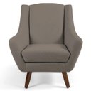 Ver imagem 2 de Kit 2 Poltronas Decorativas Pés de Madeira Naomi Veludo Bege - Gran Belo