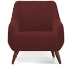 Ver imagem 6 de Kit 02 Poltronas Decorativa Fixa Pés de Madeira Paloma D02 Veludo Marsala C-278 - Lyam Decor