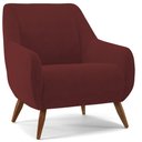 Ver imagem 3 de Kit 02 Poltronas Decorativa Fixa Pés de Madeira Paloma D02 Veludo Marsala C-278 - Lyam Decor