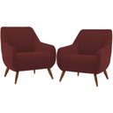 Ver imagem 1 de Kit 02 Poltronas Decorativa Fixa Pés de Madeira Paloma D02 Veludo Marsala C-278 - Lyam Decor