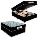 Ver imagem 1 de Cama Box Baú Casal Sintético + Colchão Molas Ensacadas Sereneprime Sonnolux 13cm Preto - Suporta
