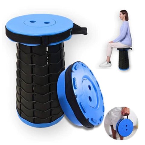 Banqueta Retrátil Dobrável C/ Alça Telescópica Camping Praia