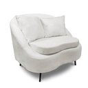 Ver imagem 1 de Poltrona Decorativa Orgânica Pé Ferro Pto Zaya Bouclê C05 - D'Rossi Cor White