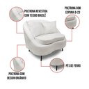 Ver imagem 3 de Poltrona Decorativa Orgânica Pé Ferro Pto Zaya Bouclê C05 - D'Rossi Cor White