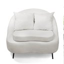Ver imagem 6 de Poltrona Decorativa Orgânica Pé Ferro Pto Zaya Bouclê C05 - D'Rossi Cor White