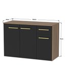 Ver imagem 5 de Balcão Auxiliar Modulado 15mm Bancada Cozinha Compacta - Nogal/preto