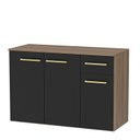 Ver imagem 4 de Balcão Auxiliar Modulado 15mm Bancada Cozinha Compacta - Nogal/preto