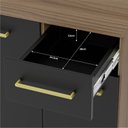 Ver imagem 7 de Balcão Auxiliar Modulado 15mm Bancada Cozinha Compacta - Nogal/preto