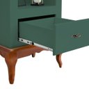 Ver imagem 3 de Estante Torre 03 Prateleiras 1 Gaveta Pés Luiz Xv 60101 - Verde Musgo/imbuia Glazer