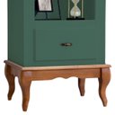 Ver imagem 2 de Estante Torre 03 Prateleiras 1 Gaveta Pés Luiz Xv 60101 - Verde Musgo/imbuia Glazer