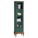 Ver imagem 1 de Estante Torre 03 Prateleiras 1 Gaveta Pés Luiz Xv 60101 - Verde Musgo/imbuia Glazer