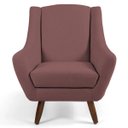 Ver imagem 2 de Kit 2 Poltronas Decorativas Pés de Madeira Naomi Veludo Rosê - Gran Belo