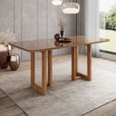 Ver imagem 1 de Mesa de Madeira Yara 160 Cm com Vidro Nature - Henn
