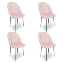 Ver imagem 1 de Kit 4 Cadeiras Poltrona de Jantar Ariel Suede Rosa Bebê Pés de Ferro Preto - Pallazio