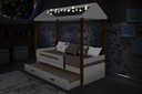 Ver imagem 2 de Cama Casa Sara Branca com Cordão de Luzes Led e Cama Auxiliar