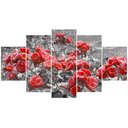 Ver imagem 2 de Kit 5 Placa Quadro Decorativo Quarto Sala Flores Vermelha Arte na Arte Kit 5 Placa Decorativo Sala F