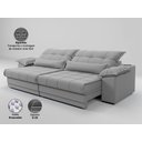 Ver imagem 4 de Sofá Retrátil e Reclinável com Molas Ensacadas e Carregador Usb Colosso 2,10m Linho Soft Prata -