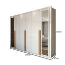 Ver imagem 4 de Guarda-roupa Casal Aura 6 Portas 6 Gavetas com Espelho Branco - Panorama Móveis