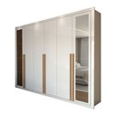 Ver imagem 3 de Guarda-roupa Casal Aura 6 Portas 6 Gavetas com Espelho Branco - Panorama Móveis