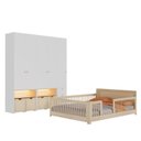 Ver imagem 2 de Guarda-Roupa Modulado e Cama Casal Montessoriano Infantil Wave Casatema MadeiraOriginals Branco/Marrom