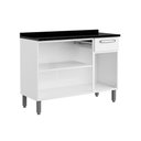Ver imagem 5 de Gabinete de Cozinha Modulado Balcão Evidence 7122 3 Portas e 1 Gaveta C/ Tampo Branco - Bertolini