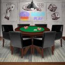 Ver imagem 7 de Mesa de Jogos Carteado Redonda Montreal Tampo Reversível Imbuia com 6 Cadeiras Liverpool Corino