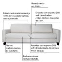 Ver imagem 2 de Sofá 3 Lugares Sala de Estar Recepção 2,20M Presley Linho Off White - Gran Belo