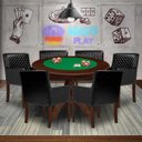 Ver imagem 7 de Mesa de Jogos Carteado Redonda Montreal Tampo Reversível Imbuia com 6 Cadeiras Liverpool Corino