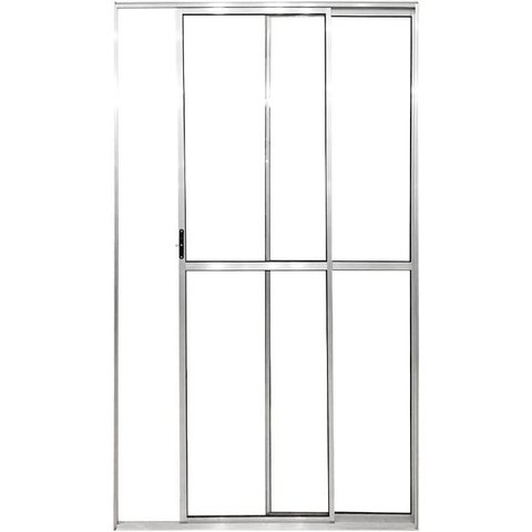 Porta de Aluminio Sacada 2 Folhas com Trinco Linha Leve:2,10 x 1,50/brilhante
