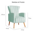 Ver imagem 5 de Poltrona Decorativa para Sala Melinda Veludo Acqua - Fm
