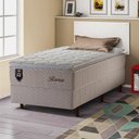 Ver imagem 1 de Conjunto Cama Box Solteiro Roma 96x203x71 Bege/branco C/ Molas Ensacadas