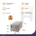 Ver imagem 2 de Conjunto Cama Box Solteiro Roma 96x203x71 Bege/branco C/ Molas Ensacadas