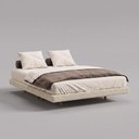 Ver imagem 3 de Cama Box Queen Osaka Flutuante Estilo Japonesa 158x198 Base Estofada Bouclê Bege - Desk Design