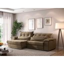 Ver imagem 2 de Sofá Retrátil e Reclinável com Molas Ensacadas e Carregador Usb Colosso 2,90m Veludocristal