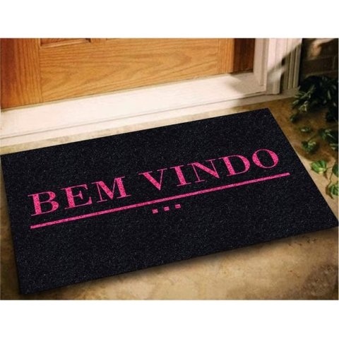 Tapete Capacho Bem Vindo Pontinhos 60x40 Cor: Blush Pink