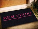 Ver imagem 1 de Tapete Capacho Bem Vindo Pontinhos 60x40 Cor: Blush Pink