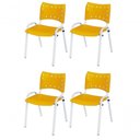 Ver imagem 1 de Cadeira Iso Base Branco Escola, Escritório Amarelo Kit 4 Un