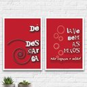 Ver imagem 1 de Kit 2 Quadros Lembretes Para Banheiro 24x18cm:Madeira branca