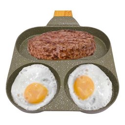 Frigideira 3x1 Ovo Hamburguer Verde Indução Cerâmica Mimo Sty - 3