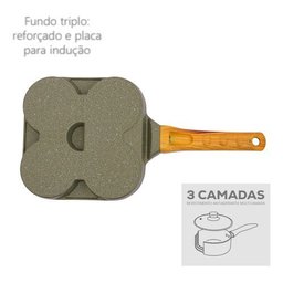 Frigideira 3x1 Ovo Hamburguer Verde Indução Cerâmica Mimo Sty - 6