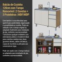 Ver imagem 3 de Balcão Cozinha Gabinete Pia 120 Premium com Tampo Removível:freijó/ Off White