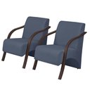 Ver imagem 1 de Kit 2 Poltronas Vênus 1 Lugar Pé Madeira Azul Bic