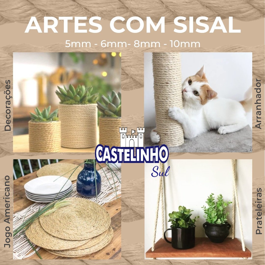 Corda de Sisal 5mm - Uso Geral/artesanato - Vendido no Metro - 4