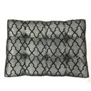 Ver imagem 3 de Puff Capitonê Luxo Jacquard Luxo Preto com Prata Geométrico