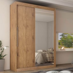 Guarda Roupa Solteiro com Espelho 2 Portas 3 Gavetas Royale Gelius MDF - 1