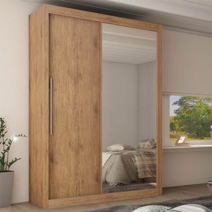 Guarda Roupa Solteiro com Espelho 2 Portas 3 Gavetas Royale Gelius MDF