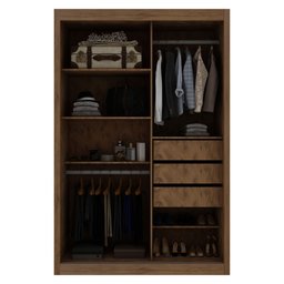 Guarda Roupa Solteiro com Espelho 2 Portas 3 Gavetas Royale Gelius MDF - 7